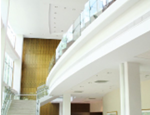 close up photo of white indoor office balcony