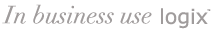 Light grey italic tagline - in business logix 